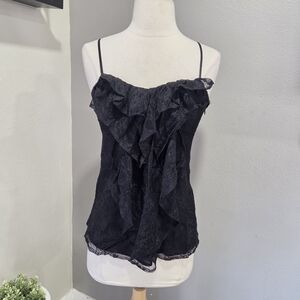 Forever 21 Black Ruffled Crop Top